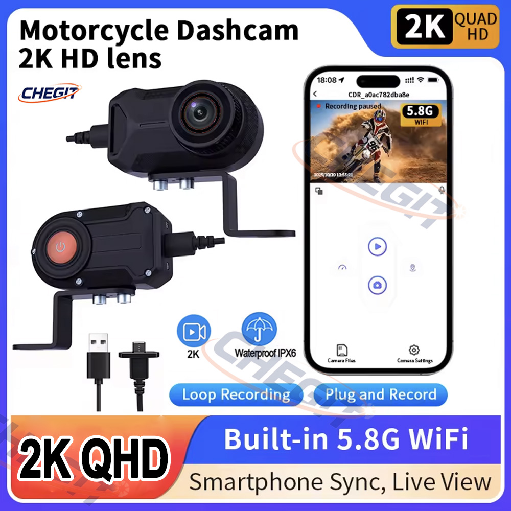 Photographic Memory - オートバイ DVR 2K HD WiFi 防水