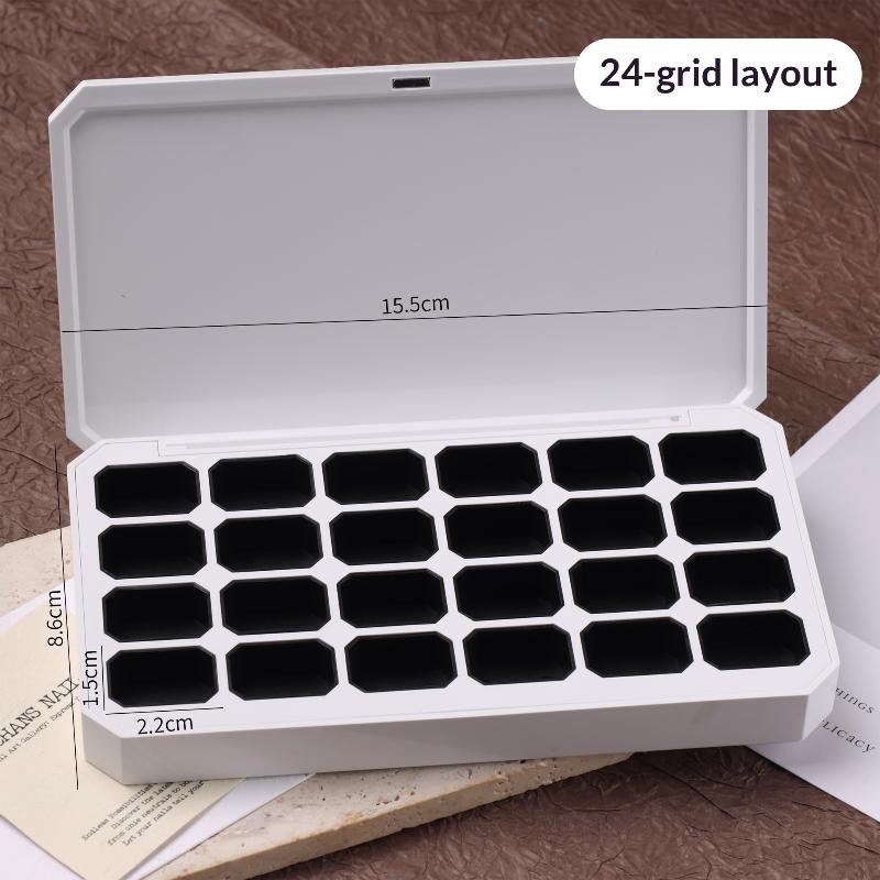 Photography Design - 空のマグネット式パッケージボックス 1個 24グリッド ネイルマニキュア DIY用 ジェルネイルの素早く塗布用
