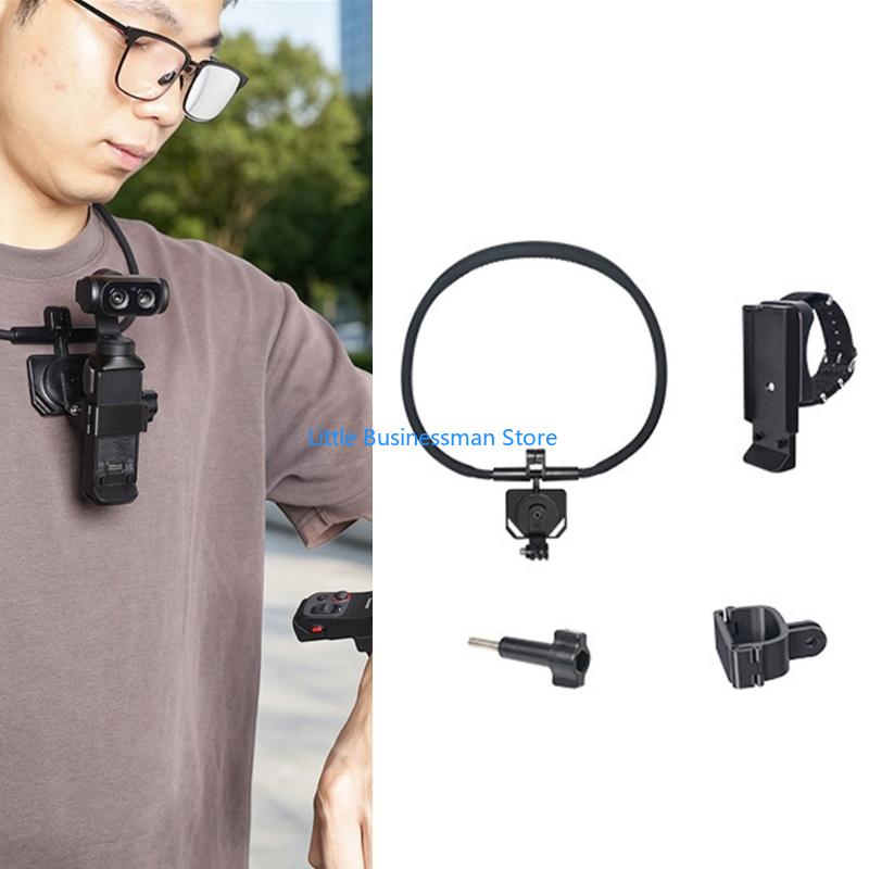 Camera Wrist Strap - 一人称アクションカメラネックマウント、LunaUltra 対応、首着用および手首装着キット、アダプター M76A 付き