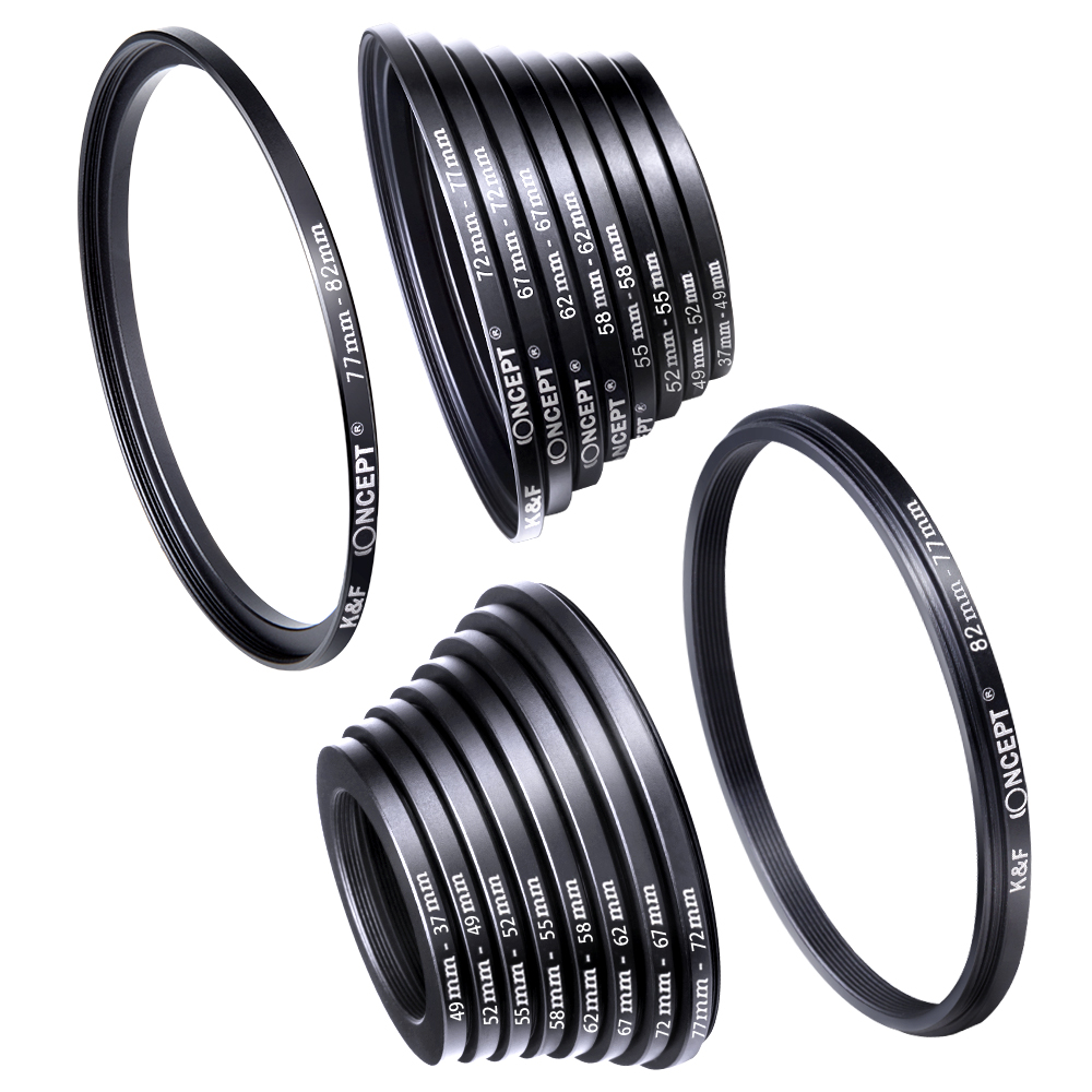 K&F CONCEPT 18個入り カメラレンズフィルター  - Lens Adapter Ring のレビューと価格