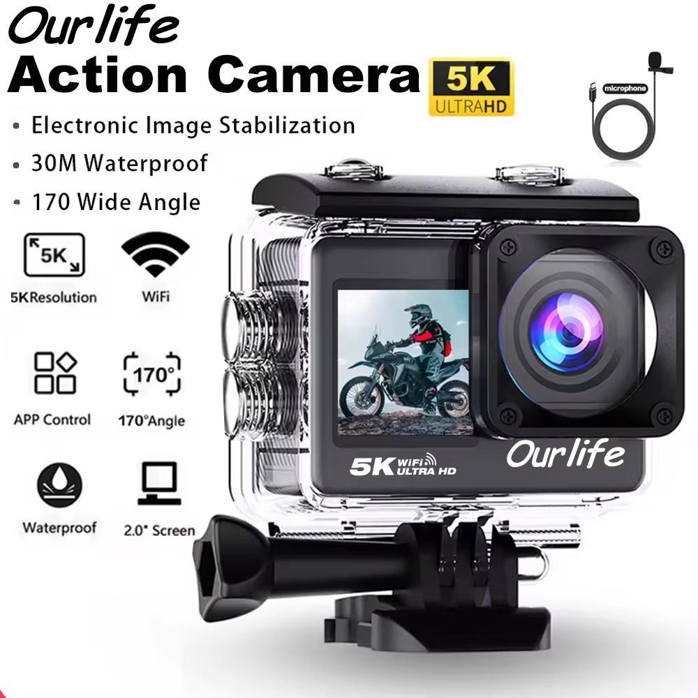 Ourlife 5K アクション カメラ 4K60FPS 2 - Photographic Memory のレビューと価格